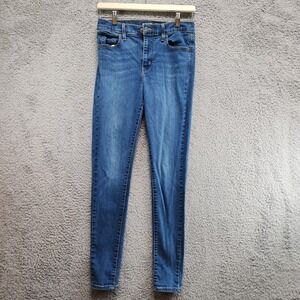 Levi's 720 Jeans Women 27 Blue Denim Cotton Stretch High Rise Skinny Leg Zip Fly